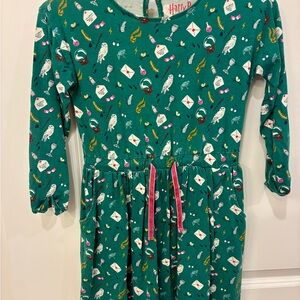 Mini Boden Harry Potter girls 6-7 years Green Patterned Dress